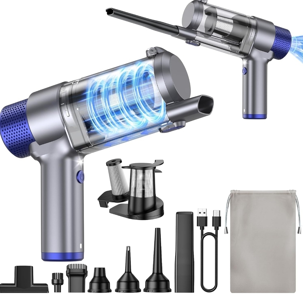 Cordless Handheld Vacuum Cleaner - Silver and Blue